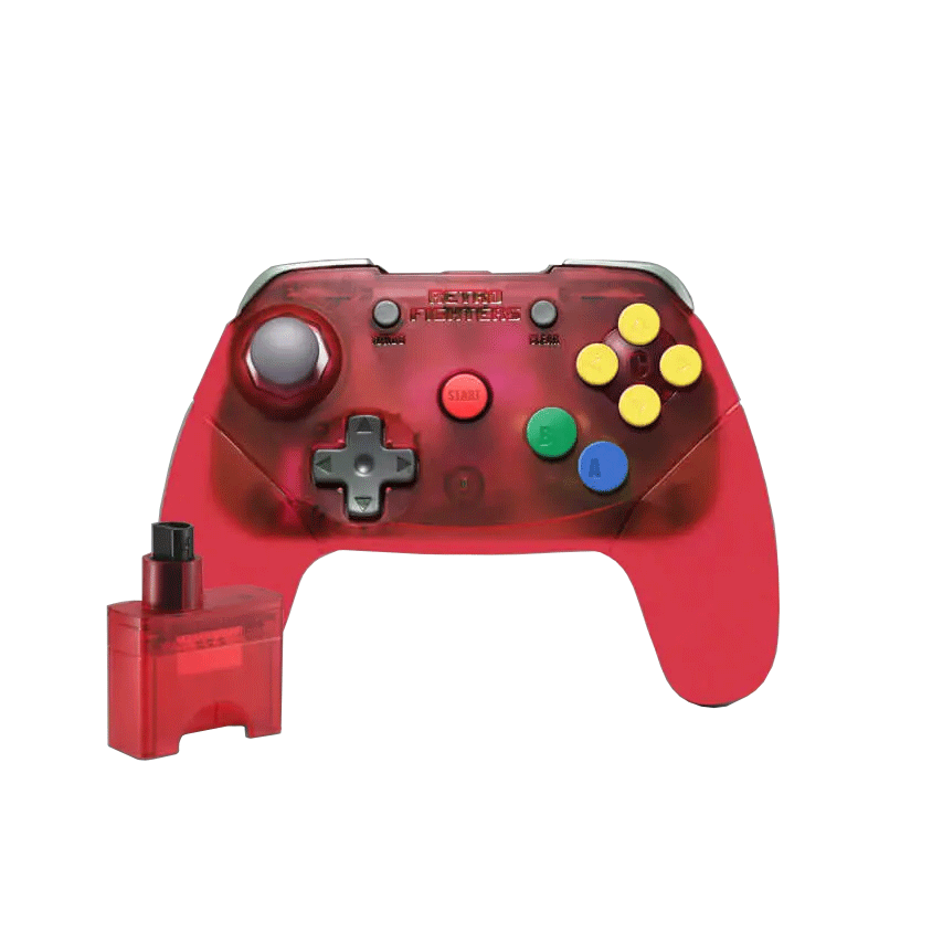 Brawler64 Wireless Edition Controller for N64 (Translucent Red 