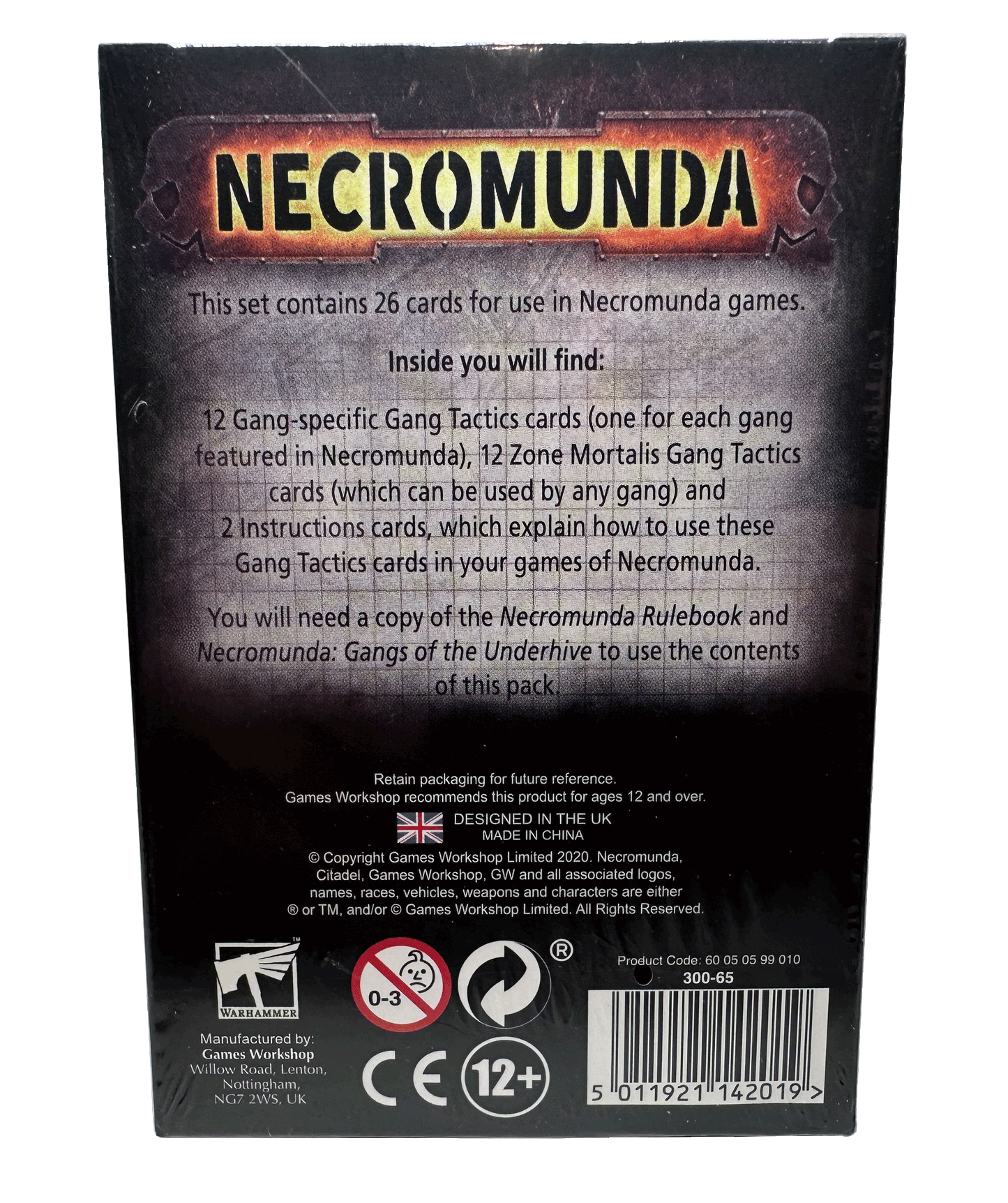 Necromunda Zone Mortalis Gang Tactics Cards (26 Cards)