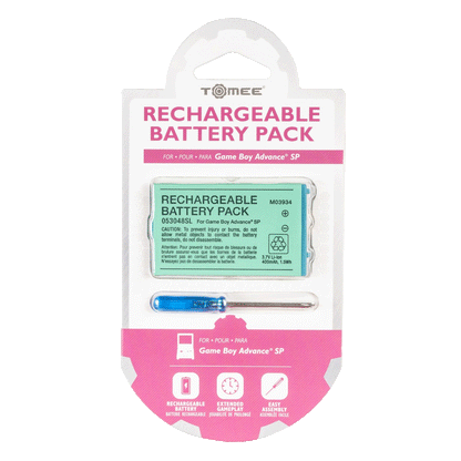 Rechargeable Battery Pack with Screwdriver for GBA SP