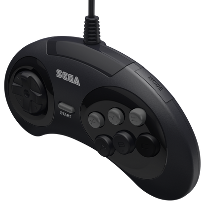 6-Button Wired Arcade Pad Controller for Sega Genesis® (Black) [Licensed]