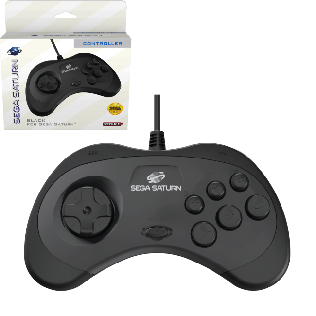 Wired Controller for Sega Saturn® (Black)(Model 2)[Licensed]